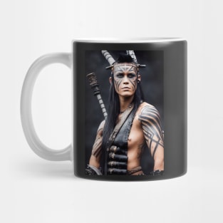 Female barbarian warrior with tribal tattoos Mug